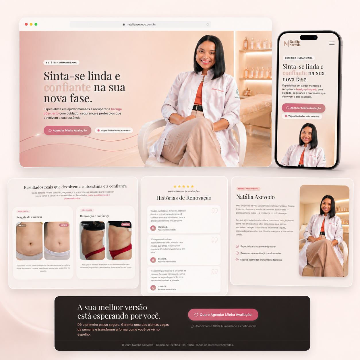 Print da landing page para estética